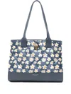 Kurt Geiger Floral-print Quilted Tote Bag In Blue
