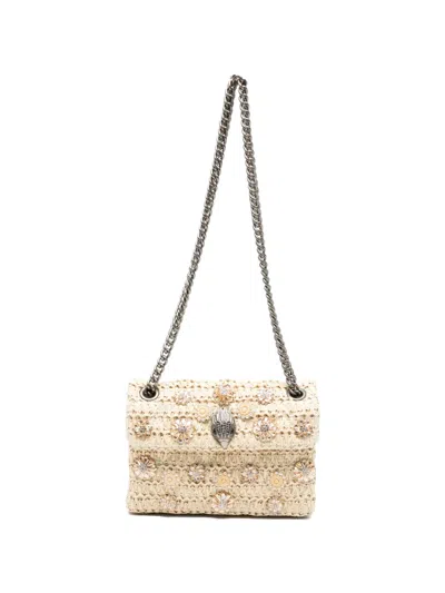 Kurt Geiger Floral-embellishment Chain Cross Body Bag In Neutral