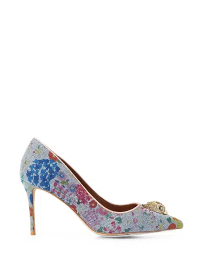 Kurt Geiger Floral-print Crystal-embellished Pumps In Multi