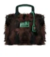 Kurt Geiger Fur Southbank Brown Handbag In Blue