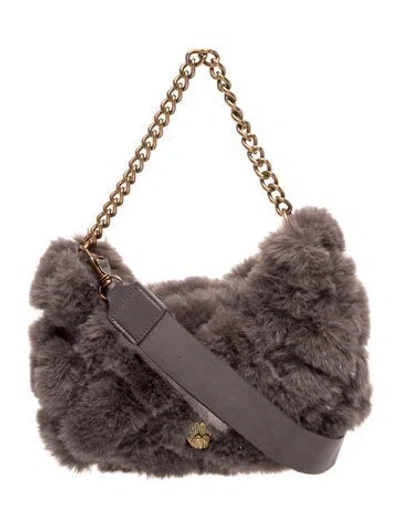 Pre-owned Kurt Geiger Fur Top Handle Bag In Grey