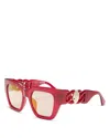 Kurt Geiger Geometric Sunglasses, 52mm In Red/pink Gradient