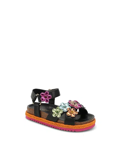 Kurt Geiger Girls' Mini Kensington Flower Sandals - Toddler, Little Kid, Big Kid In Black