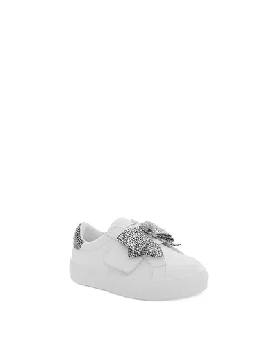 Kurt Geiger Girls' Mini Laney Bow Embellished Sneakers - Toddler, Little Kid, Big Kid In White