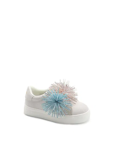 Kurt Geiger Laney Fringe (little Kid/big Kid) Girl's Shoes White : 11 Little Kid M, Synthetic/textile In Multi