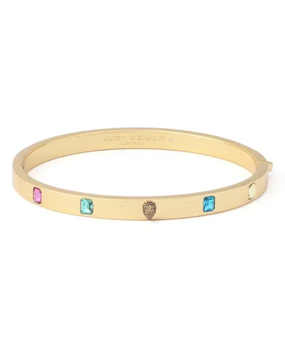 Kurt Geiger Glass Crystal Gold-tone Eagle Stone Hinged Bangle Bracelet
