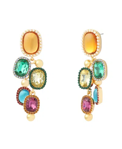 Kurt Geiger Glass Crystal Gold-tone Evil Eye Chandelier Earrings In Multi