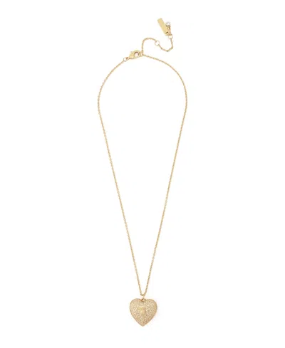 Kurt Geiger Glass Crystal Signature Eagle Heart Pendant Necklace In Yellow