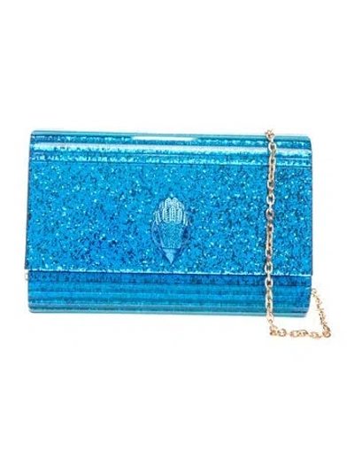 Pre-owned Kurt Geiger Glitter Clutch In Blue