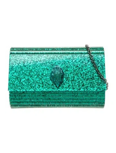 Pre-owned Kurt Geiger Glitter Clutch In Green