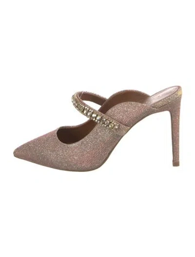 Pre-owned Kurt Geiger Glitter Patterned Mules In Brown