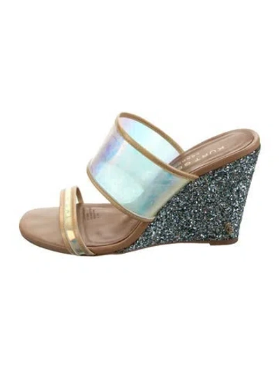 Pre-owned Kurt Geiger Glitter Slides In Blue