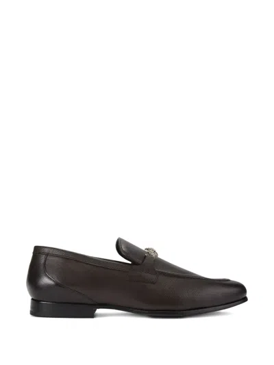 Kurt Geiger Grained Horsebit Loafers In Brown