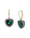 Kurt Geiger Heart Halo Drop Lever Back Earrings In Green
