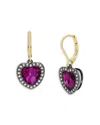 Kurt Geiger Heart Halo Drop Lever Back Earrings In Pink