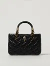 Kurt Geiger London Square Kensington Quilted Leather Top Handle Bag In Black