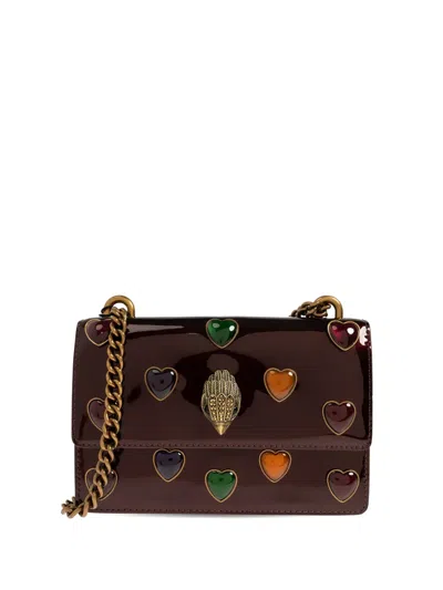 Kurt Geiger Heart Embellished Shoulder Bag In Brown
