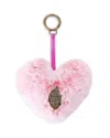 Kurt Geiger Heart Faux Fur Bag Charm In Pink