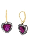 Kurt Geiger Heart Halo Drop Lever Back Earrings In Pink