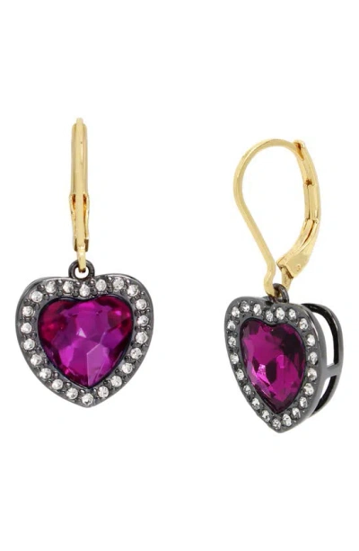 Kurt Geiger Heart Halo Drop Lever Back Earrings In Gold