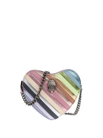Kurt Geiger Heart Striped Cross Body Bag In Pink