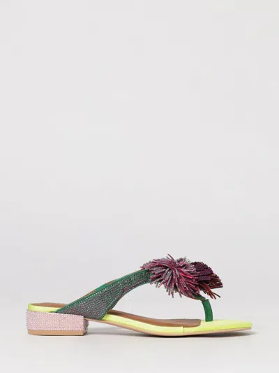 Kurt Geiger London London Pom Pom Suede Shoes With Rhinestones In Multi