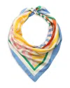 Kurt Geiger London Herringbone Mixed Strip Square Silk Scarf
