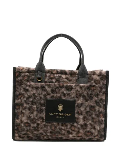 Kurt Geiger Holborn Leopard-print Tote Bag In Brown