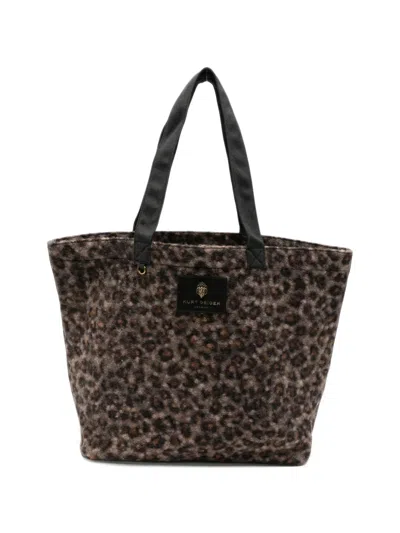 Kurt Geiger Holborn Leopard-print Tote Bag In Brown