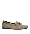 Kurt Geiger Houndstooth Eagle-head Moccasins In Beige