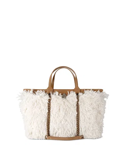 Kurt Geiger Hoxton Faux Fur Shopper In White