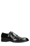 Kurt Geiger London Hunter Cap Toe Double Monk Strap Shoe In Black