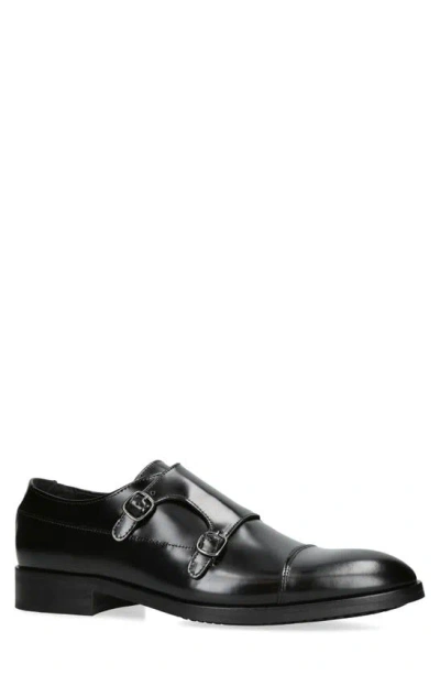 Kurt Geiger Harris Logo-embellished Leather Monk-strap Shoes In Blk/other