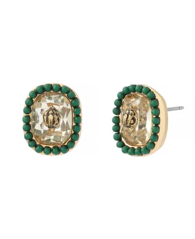 Kurt Geiger Imitation Pearl Gold-tone Eagle-square Stud Earrings