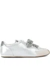 Kurt Geiger Islington Bow Embellished Sneakers In Silver