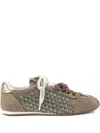 Kurt Geiger Islington Crystal-embellished Suede Sneakers In Neutral