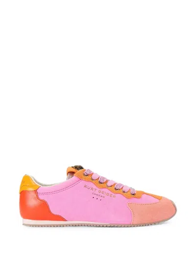 Kurt Geiger Islington Crystal-embellished Eagle Head Sneakers In Pink