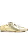 Kurt Geiger Metallic Leather Islington Low-top Sneakers In Gold