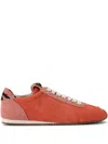 Kurt Geiger Womens Orange Islington Eagle-embellished Suede Trainers In Orange