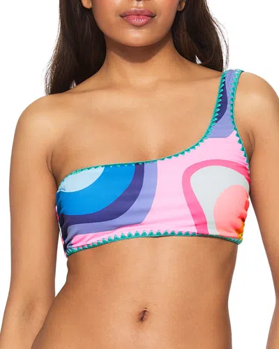 Kurt Geiger Kensington Asymmetric Bikini Top In Blue