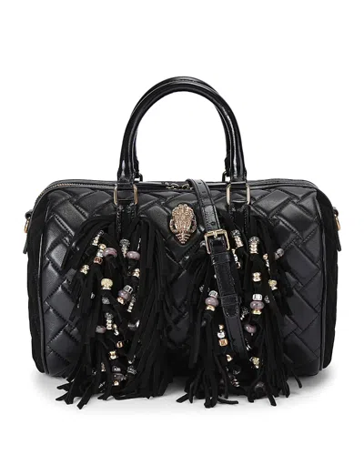 Kurt Geiger Kensington Boston Fringe Satchel In Black