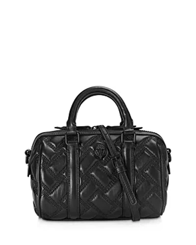 Kurt Geiger Kensington Boston Small Drench Quilted Leather Bowling Bag In Black