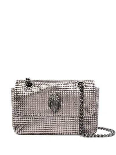 Kurt Geiger Kensington Chainmail Studded Cross Body Bag In Gray