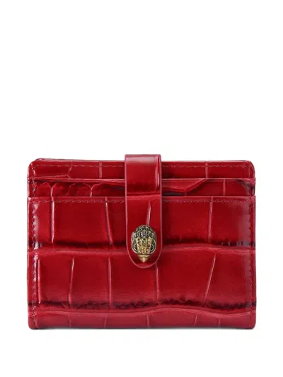 Kurt Geiger Kensington Croc-embossed Eagle-head Wallet In Red