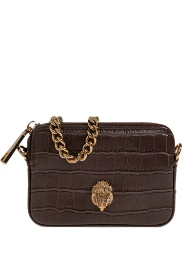 Kurt Geiger Kensington Croc-effect Wallet In Orange
