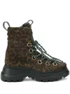 Kurt Geiger Kensington Crystal-embellished Leopard Boots In Brown