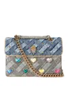 Kurt Geiger Kensington Crystal Hearts Bag In Multi