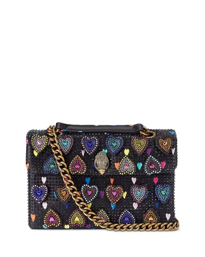 Kurt Geiger Kensington Crystal Hearts Convertible Crossbody In Gray