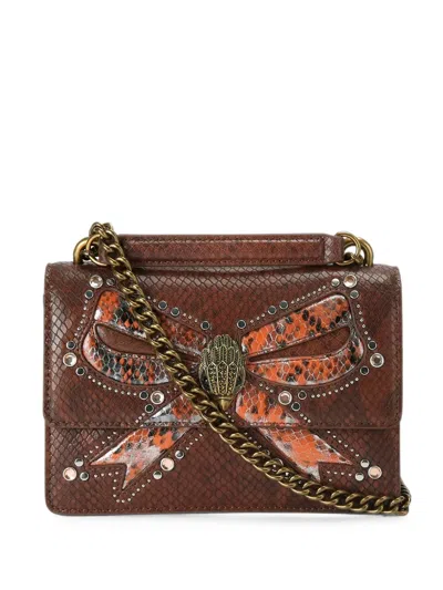 Kurt Geiger Kensington Crystal-embellished Bow Mini Bag In Brown