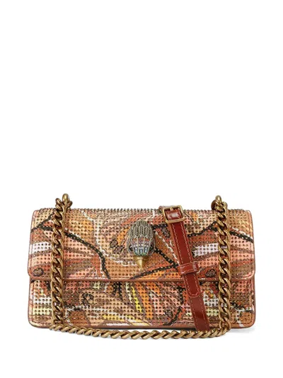 Kurt Geiger Kensington Crystal-embellished Shoulder Bag In Brown